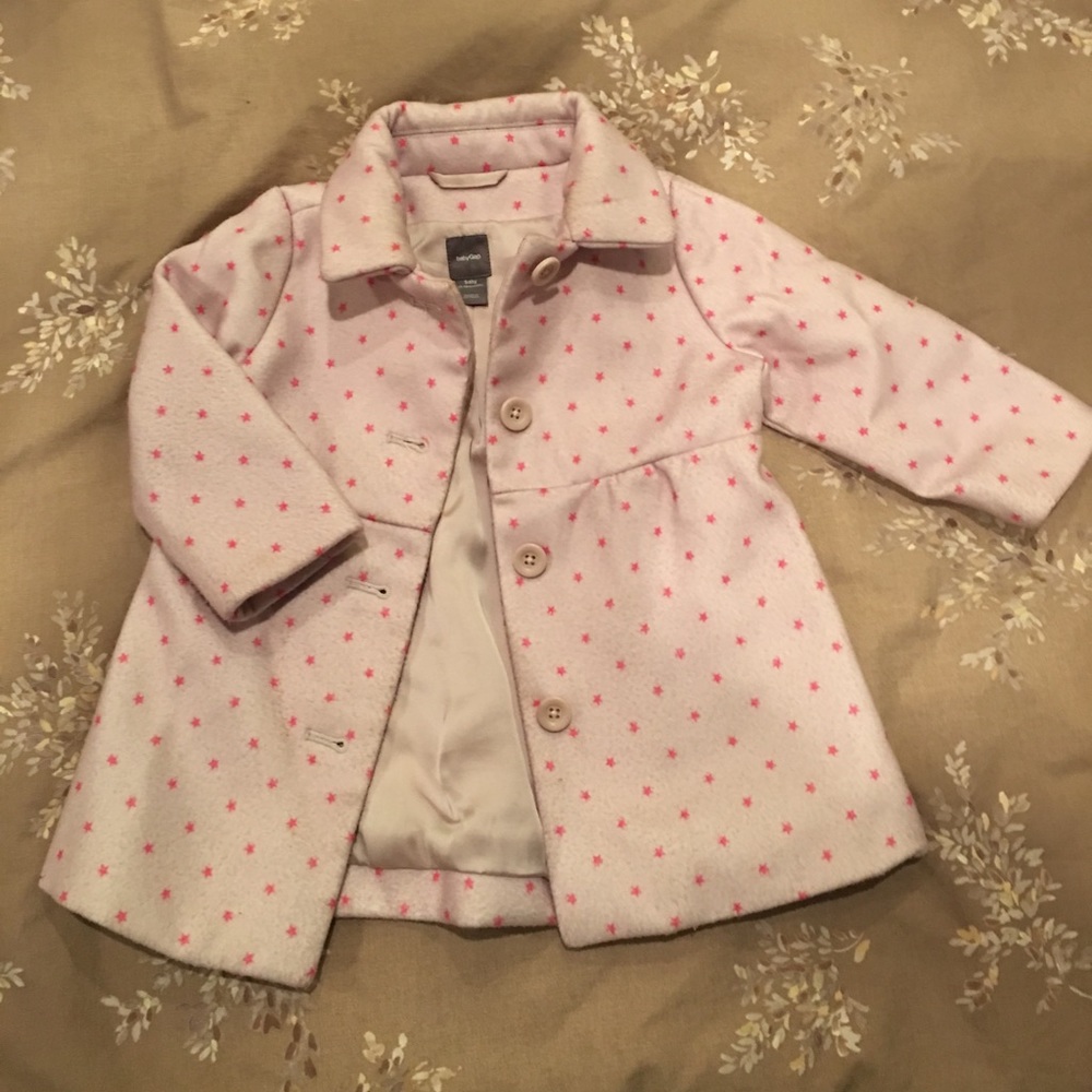 Baby Gap felted camel coat stars 12-18 Mo ADORBS!!